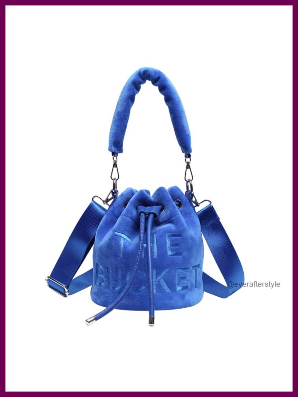 Velvet Mini Bucket Bag Drawstring Crossbody Hobo Purse